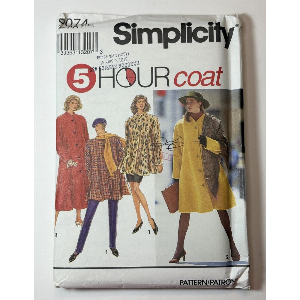 Simplicity 8074 Misses Sizes Petite - Med Lined Coat in Three Lengths vn